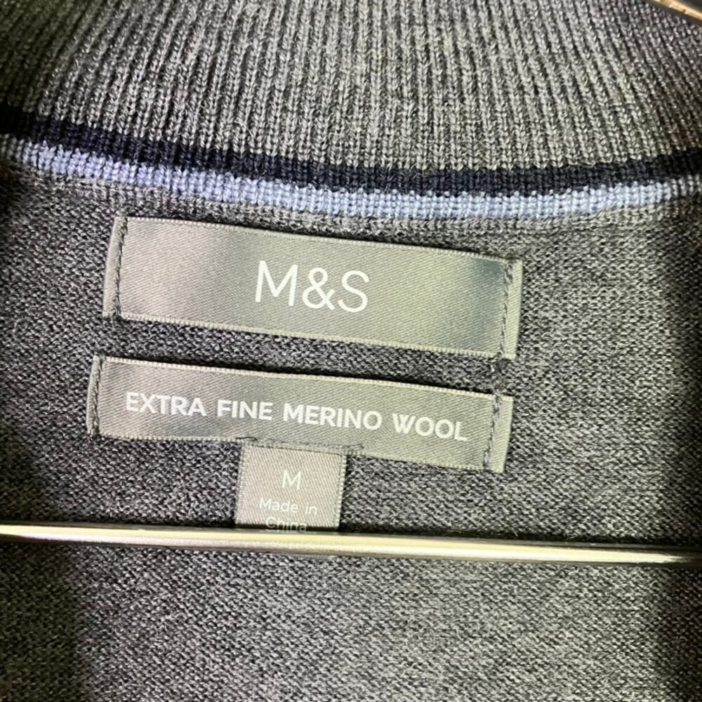Marks & Spencer 100% Extra Fine Merino Wool Sweater Size M Quiet Luxury M&S - Picture 5 of 8